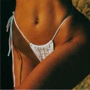 Monica Hansen Beachwear Starlight Side Tie Bikini Bottom in Lavender